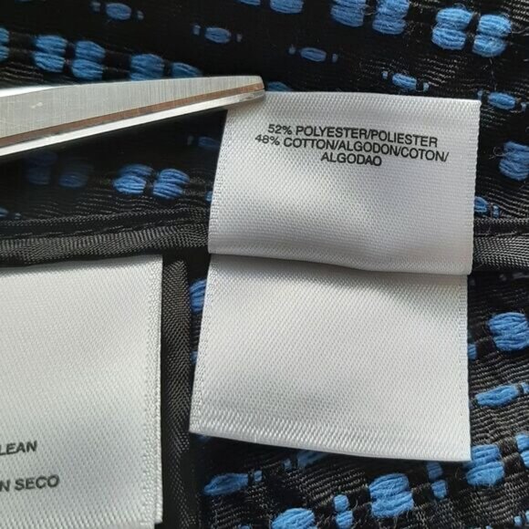 ANNE KLEIN | Woven Textured Pattern Front Crease Ankle Crop Trousers Blue Sz 10 - Picture 11 of 11